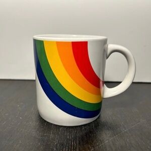 Vintage FTDA Rainbow Ceramic Coffee Mug - Retro 1980s Collectible Coffee Mug
